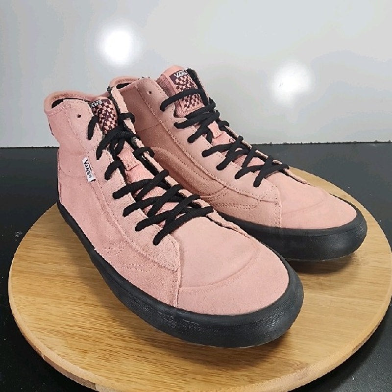 VANS The Lizzie Hi Sz 10.5 Womens 009099 Pink Black Suede Skating Sneakers Shoes