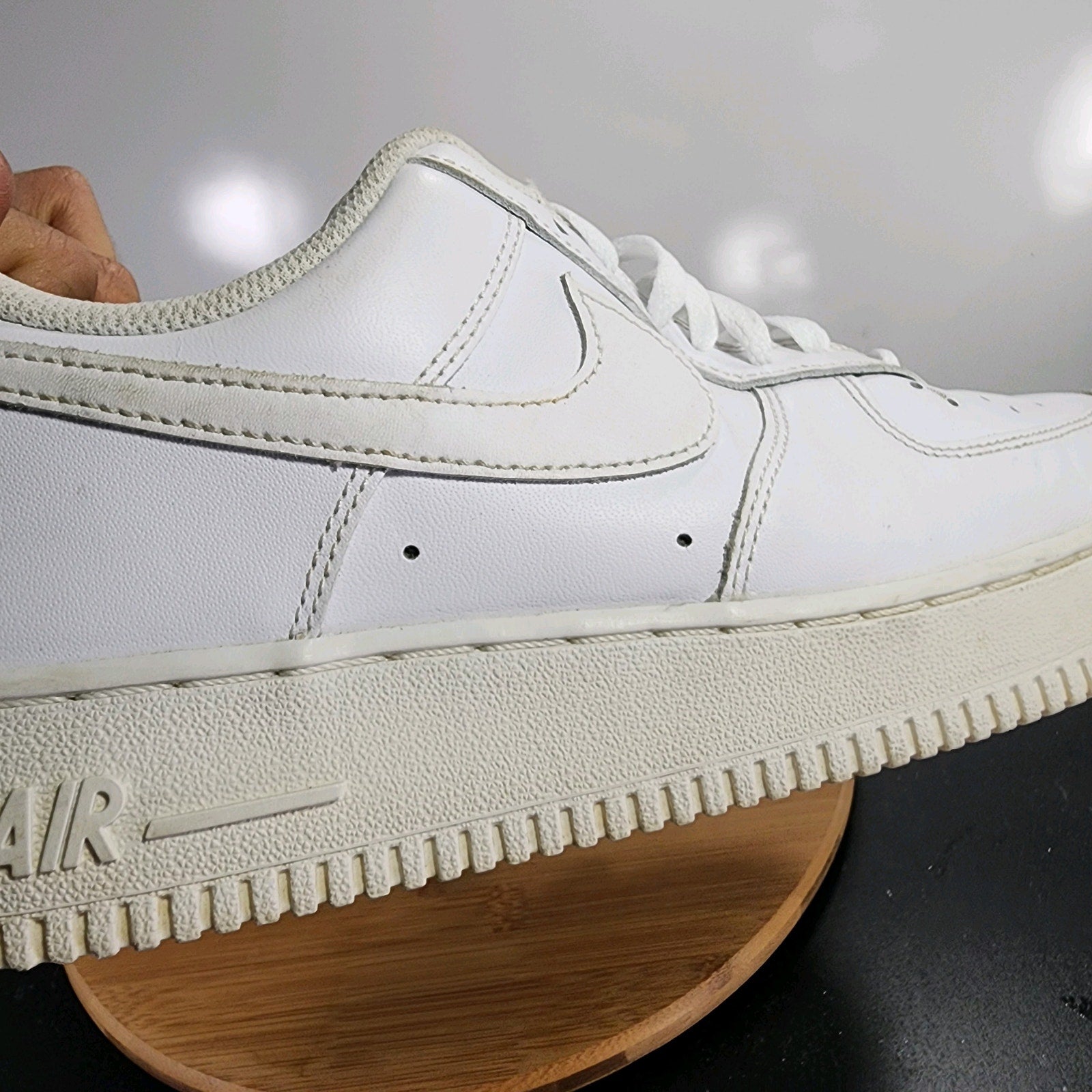 Nike Af1 Air Force 1 Sz 7 Youth=8.5Womens 009593 White Leather Casual Sneakers