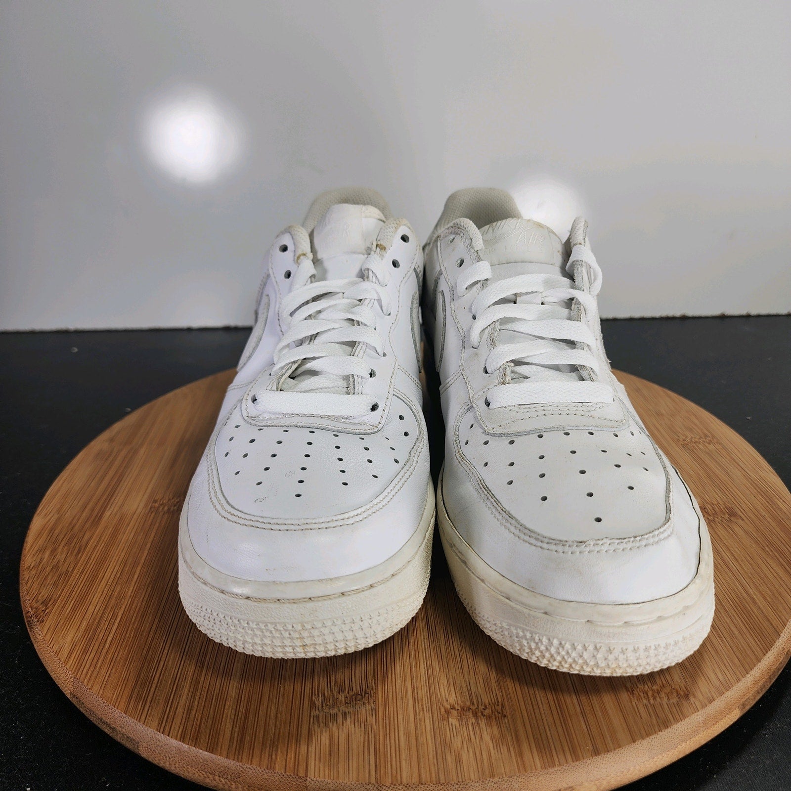 Nike Af1 Air Force 1 Sz 7 Youth=8.5Womens 009593 White Leather Casual Sneakers