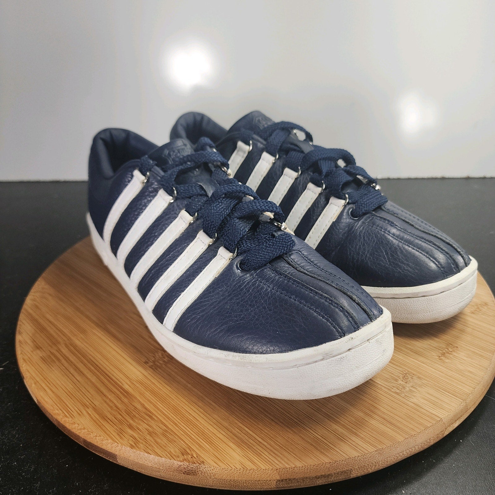 Men's K-Swiss Classic Low Sz 9.5 009977 Blue Leather Running Athletic Sneakers