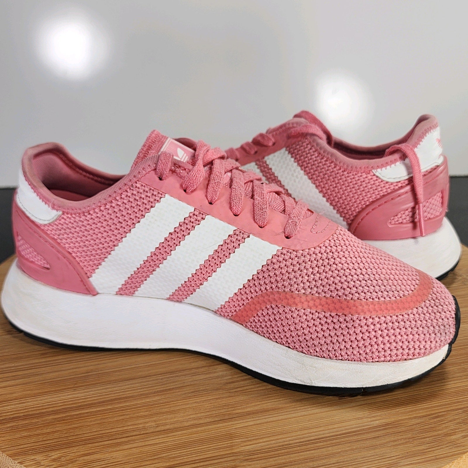 adidas N-5923 Low Sz 4 Big Kids 009592 Pink Mesh Running Casual Sneakers Shoes