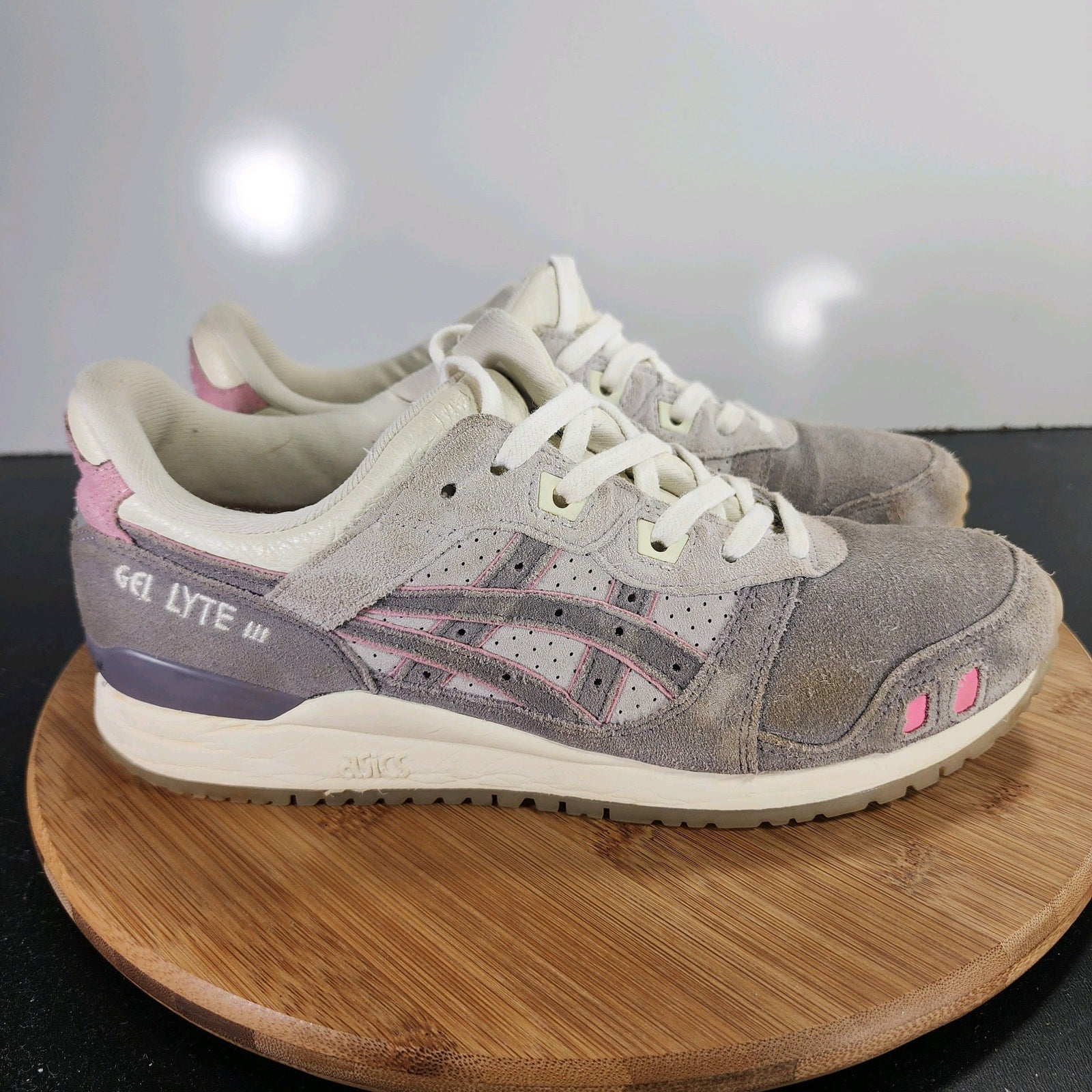 ASICS GEL-Lyte 3 Sz 7Youth=8.5Womens 009597 Gray Suede Running Trainers Sneakers