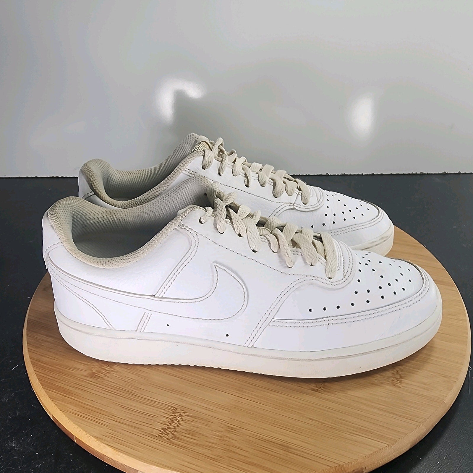 Womens Nike Af1 Air Force 1 Low Sz 8 010109 Triple White Leather Casual Sneakers