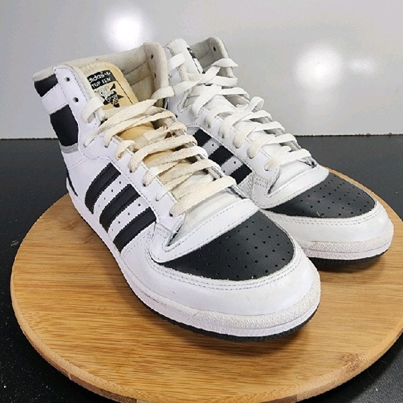 adidas Top Ten Hi Retro Sz 8.5 Mens 009174 Black White Basketball Sneakers Shoes