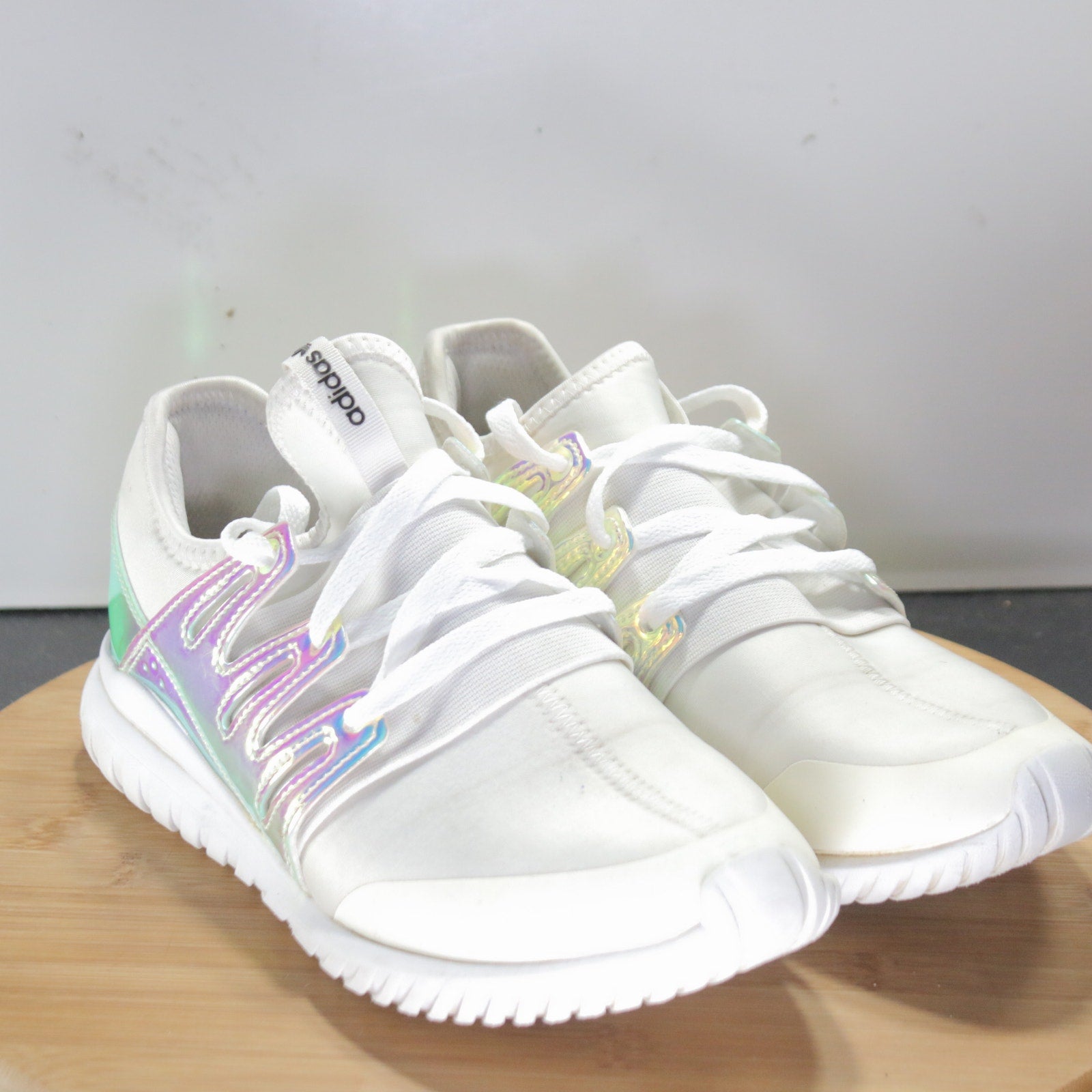 adidas Tubular Radial Sz 6youth=7.5 Womens 008318 White Blue Running Sneakers