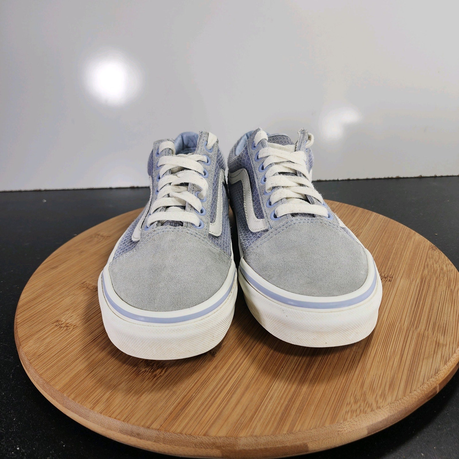 Vans Old Skool Low Sz 8 Womens 009625 Blue Canvas Skateboarding Sneakers Shoes