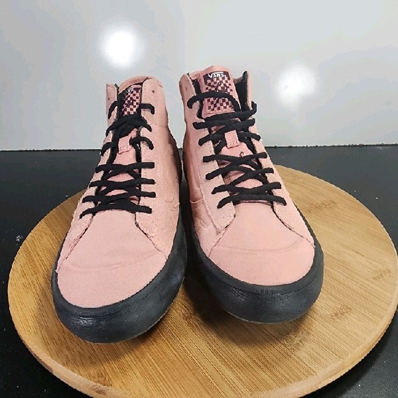 VANS The Lizzie Hi Sz 10.5 Womens 009099 Pink Black Suede Skating Sneakers Shoes