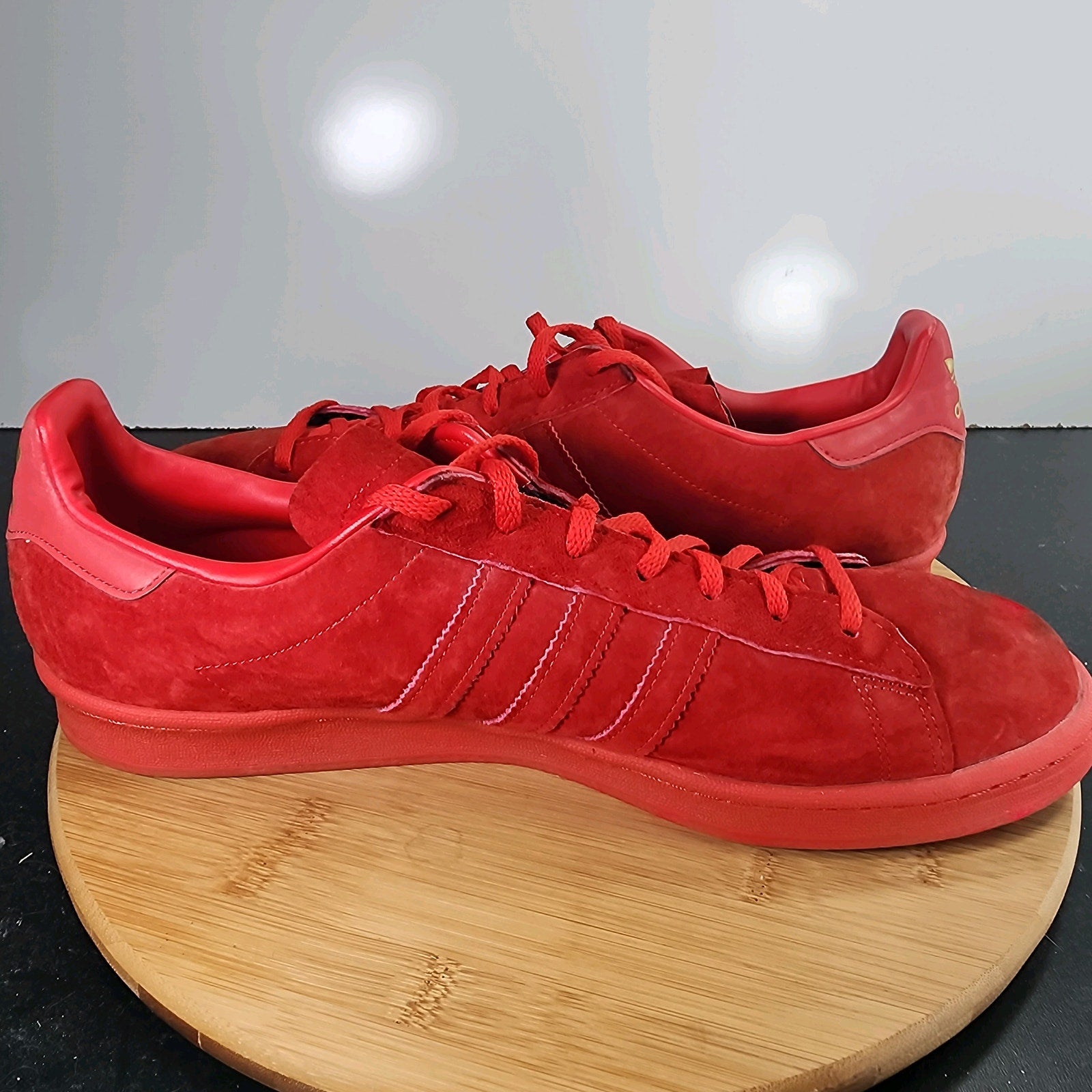 Men's Adidas Campus Low Sz 13 010262 All Red Suede Running Casual Sneakers Shoes