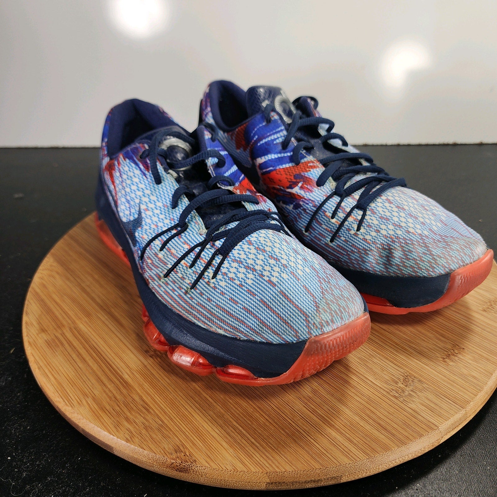 Nike KD 8 Sz 7Youth=8.5Women 009714 Blue Mesh Independence Day Athletic Sneakers