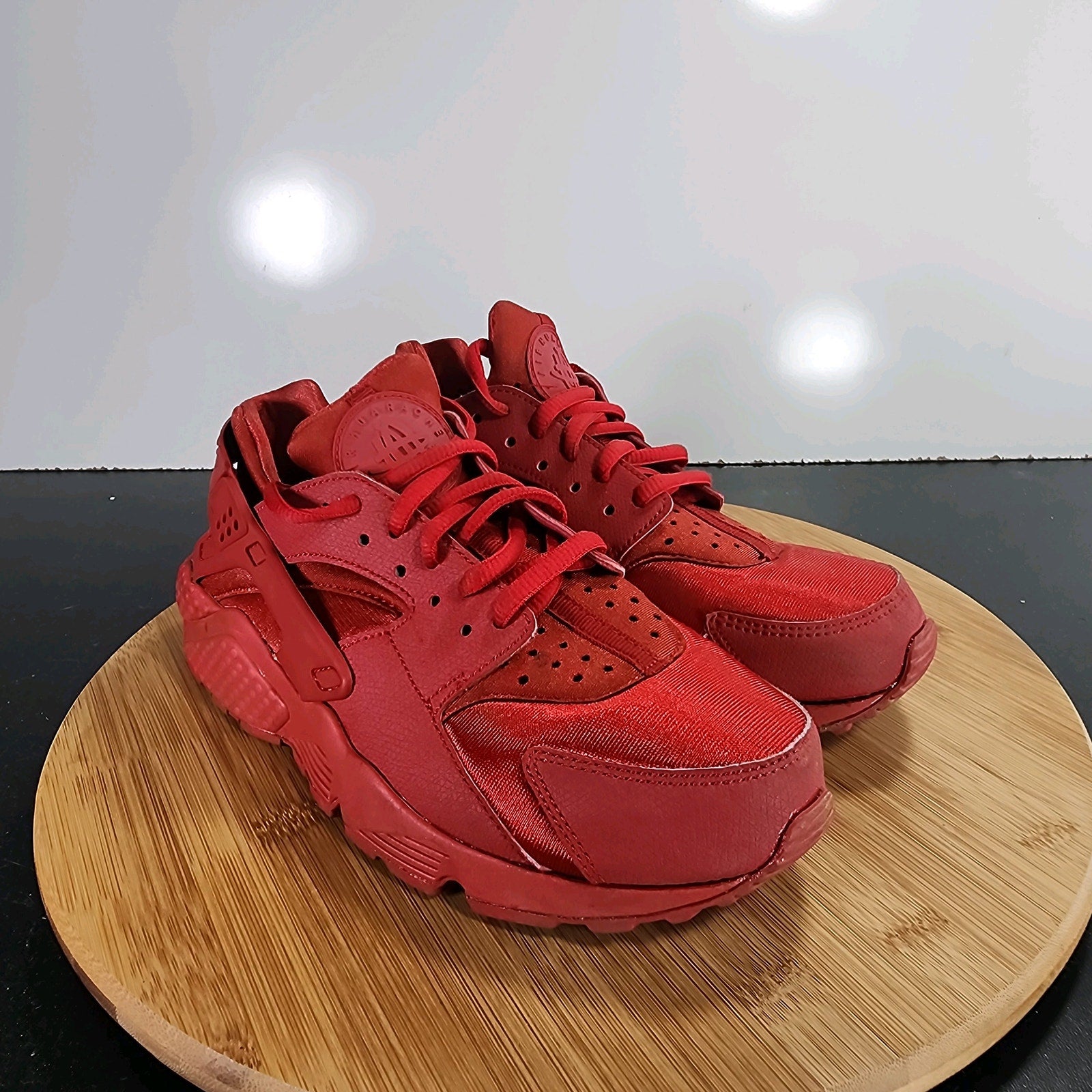 Nike Air Huarache Run Low Sz 7 Womens 009543 All Red Mesh Athletic Sneakers