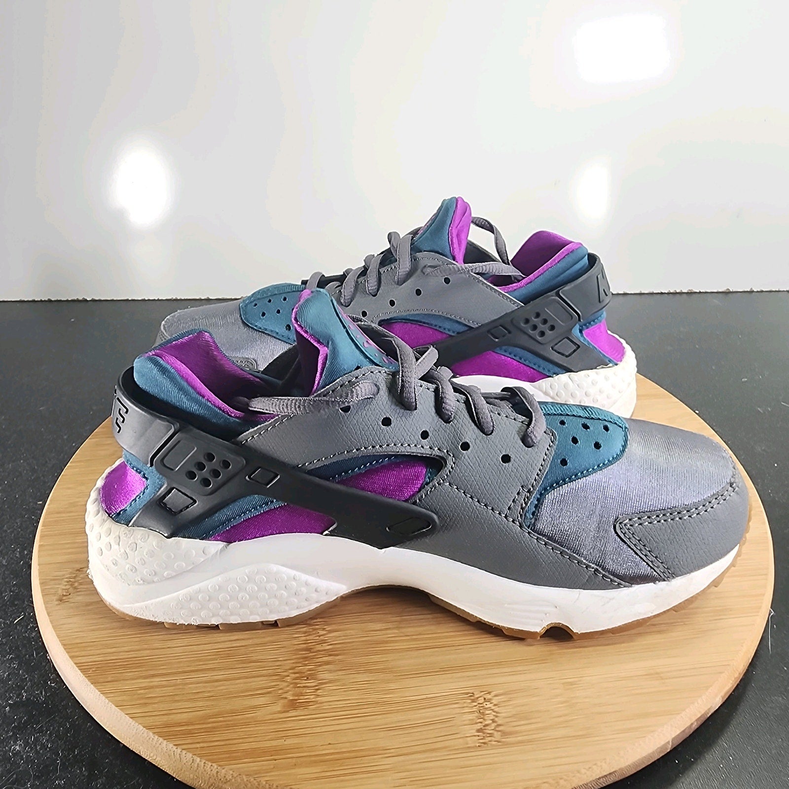 Women's Nike Air Huarache Run Sz 8 010122 Grey Teal Mesh Running Training Shoes