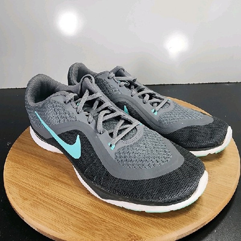 Nike Flex TR 6 Low Sz 10 Womens 009124 Gray Blue Running Training Sneakers Shoes