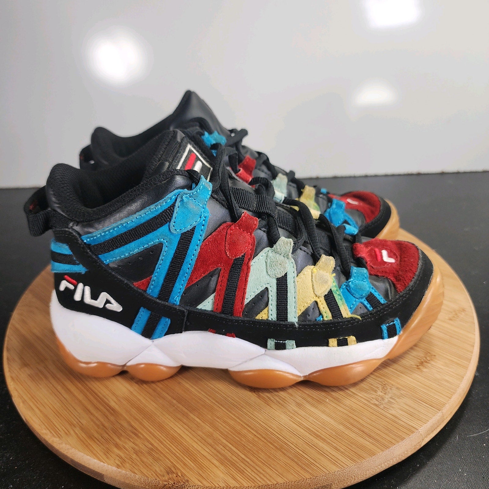 Fila Stackhouse Spaghetti 4.5Youth=5.5Womens 009761 Black Suede Basketball Shoes