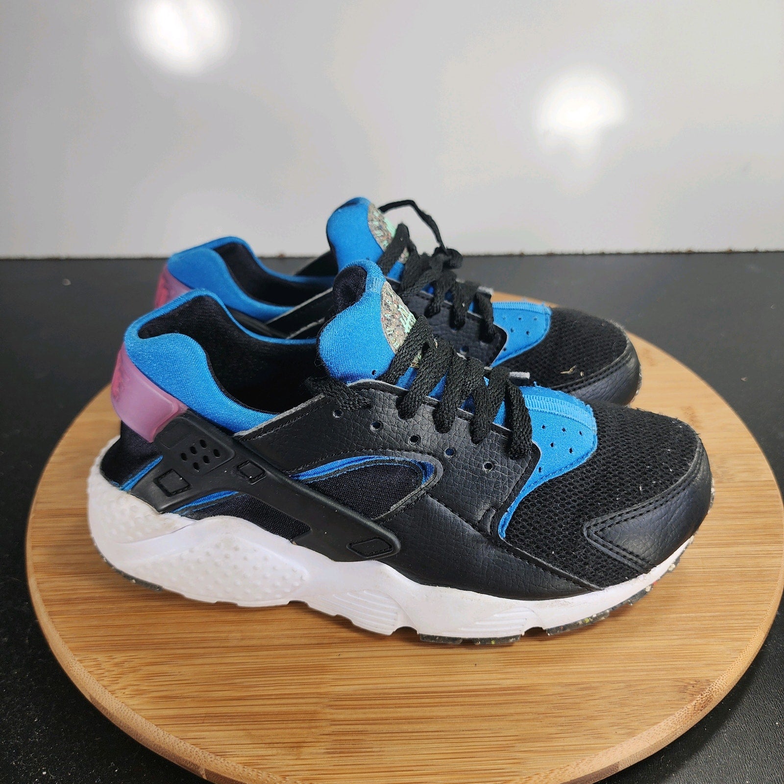 Nike Air Huarache Run Sz 4.5Youth=5.5Womens 009573 Black Mesh Athletic Sneakers