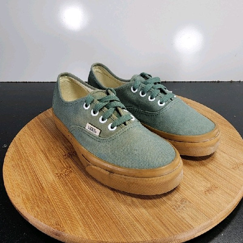 VANS Classic Low Sz 6 Womens 009150 Green Canvas Skateboarding Sneakers Shoes