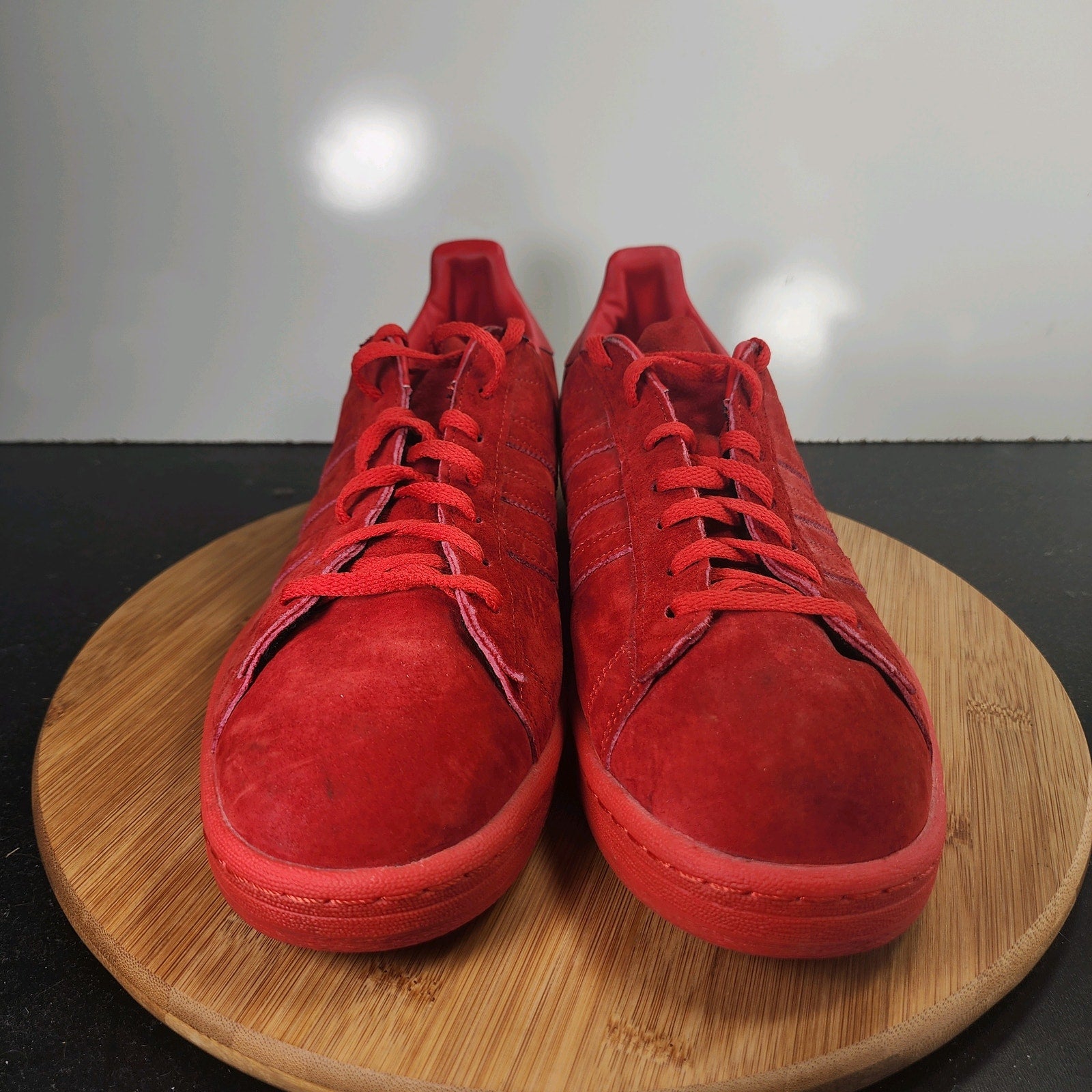 Men's Adidas Campus Low Sz 13 010262 All Red Suede Running Casual Sneakers Shoes