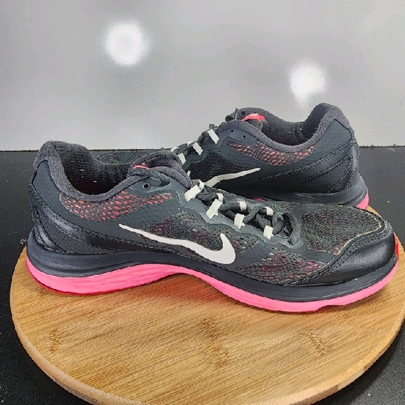 Nike Dual Fusion Run Low Sz 10 Womens 009090 Black White Pink Running Sneakers