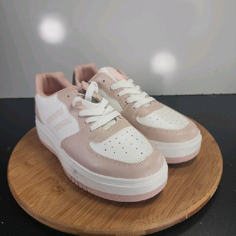 North Star Life Natural Low Sz 6 Womens 009043 White Tan Leather Casual Sneakers