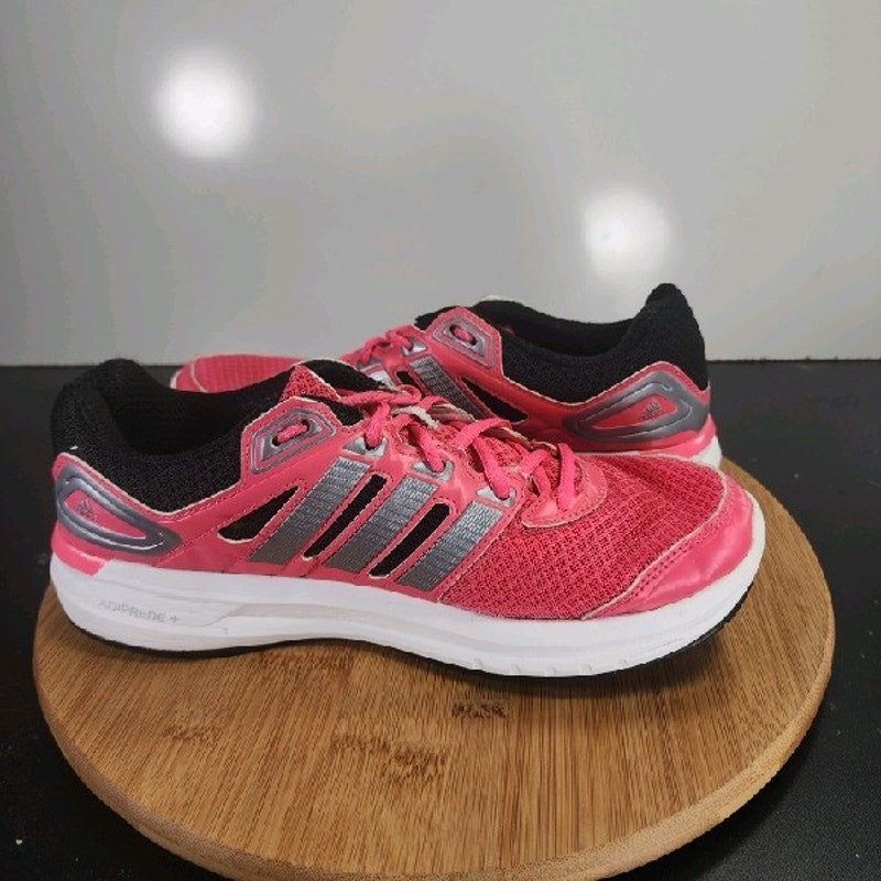 adidas Duramo Low Sz 9 Womens 009017 Pink Silver Black Running Athletic Sneakers