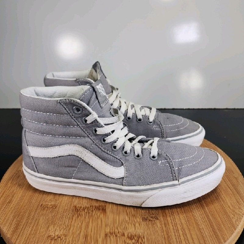 VANS Sk8-High Sz 8.5 Womens 008840 White Gray Skateboarding Sneakers Shoes