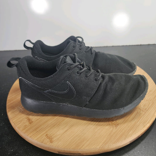 Nike Roshe Run Sz 4.5 Youth=5.5Womens 009685 Black Mesh Running Sneakers Shoes