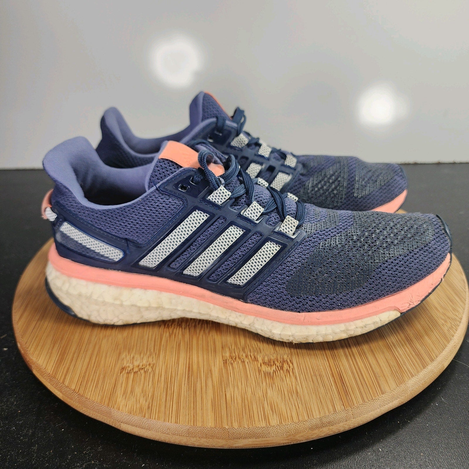 Women's Adidas Energy Boost Low Sz 8 009928 Blue Mesh Running Training Sneakers