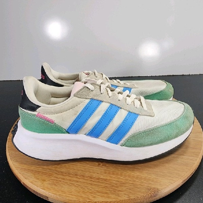 adidas Run 70s Sz 7 Womens 009265 Green Blue Black Running Athletic Sneakers