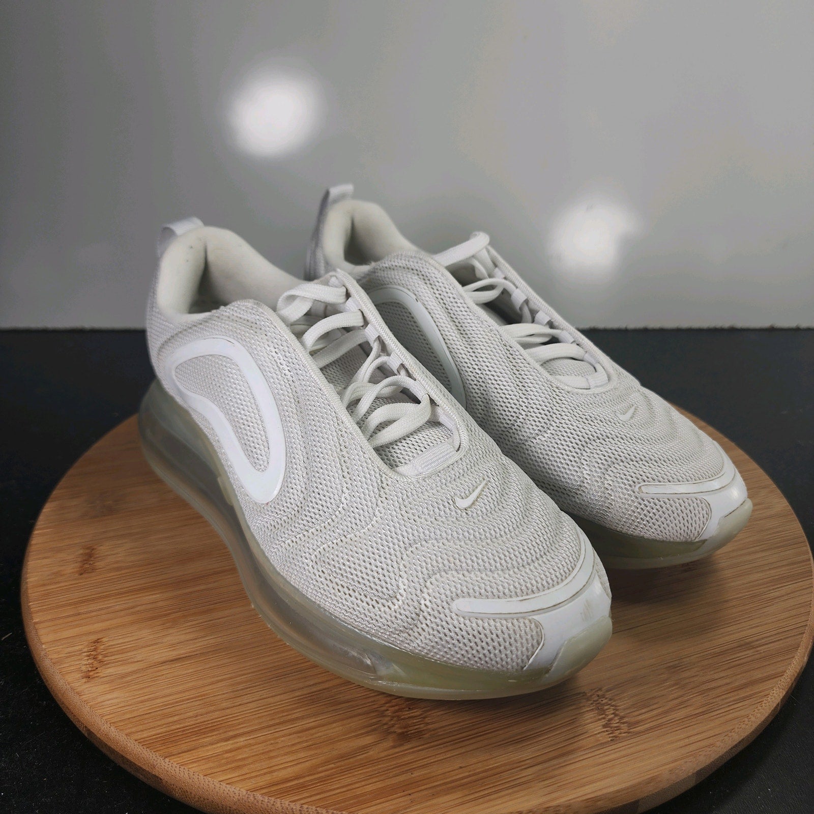 Women's Nike Air Max 720 Low Sz 6.5 010242 White Mesh Running Training Sneakers