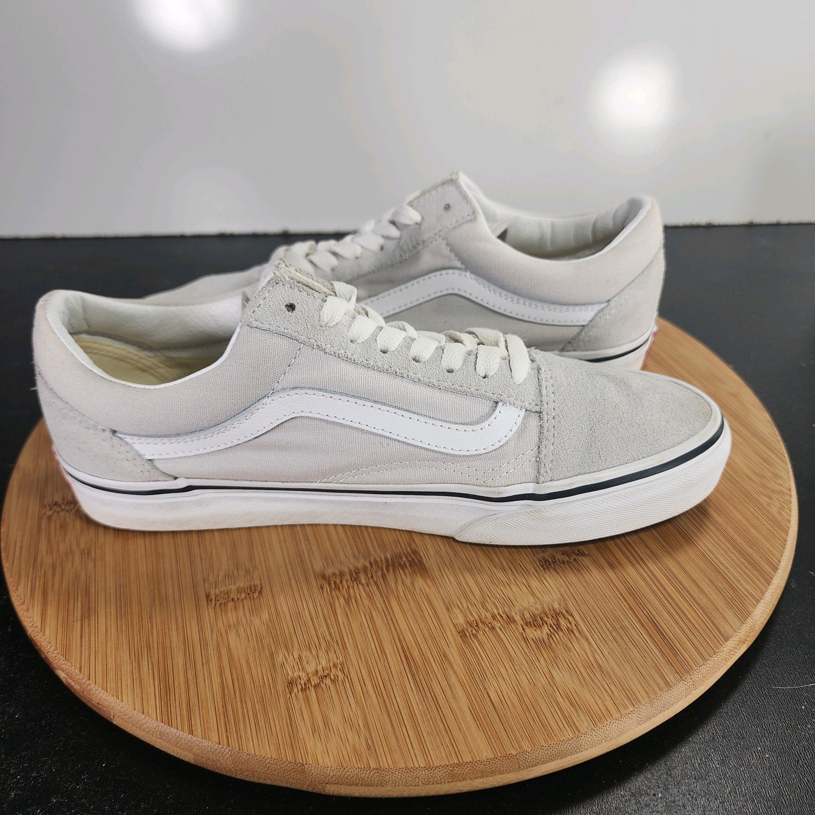 VANS Old Skool Low Sz 8.5 Womens 009752 Gray Canvas Skateboarding Sneakers Shoes