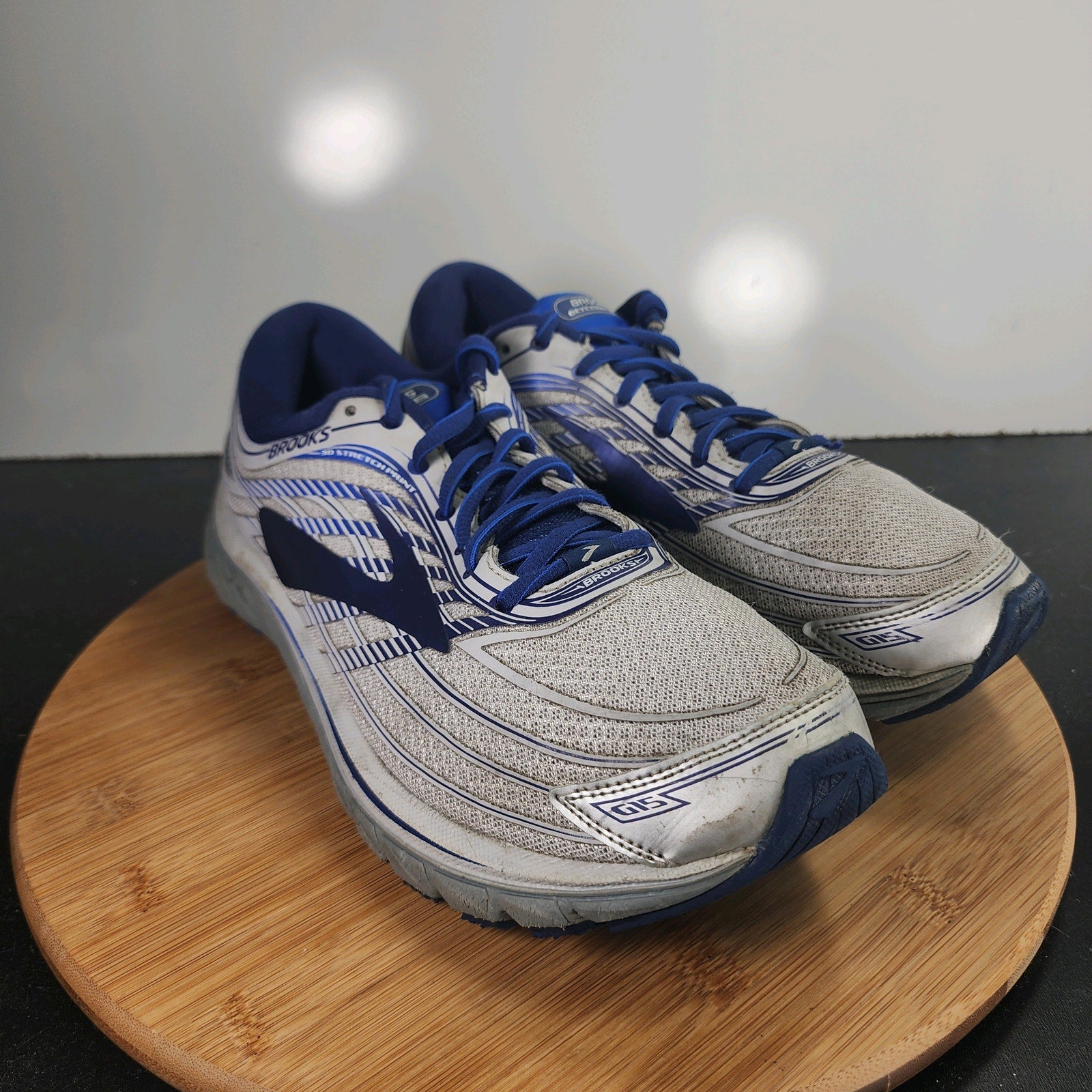 Men's Brooks Glycerin 15 Low Sz 10 010100 Gray Blue Mesh Running Sneakers Shoes