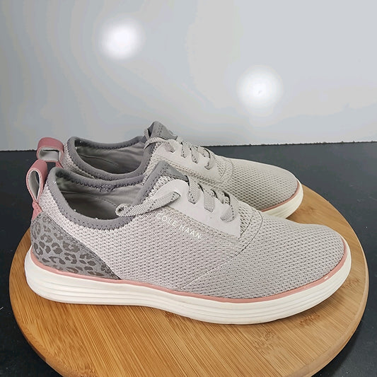 Women's Cole Haan Grandsport Low Sz 8 010092 Gray Mesh Leopard Casual Sneakers