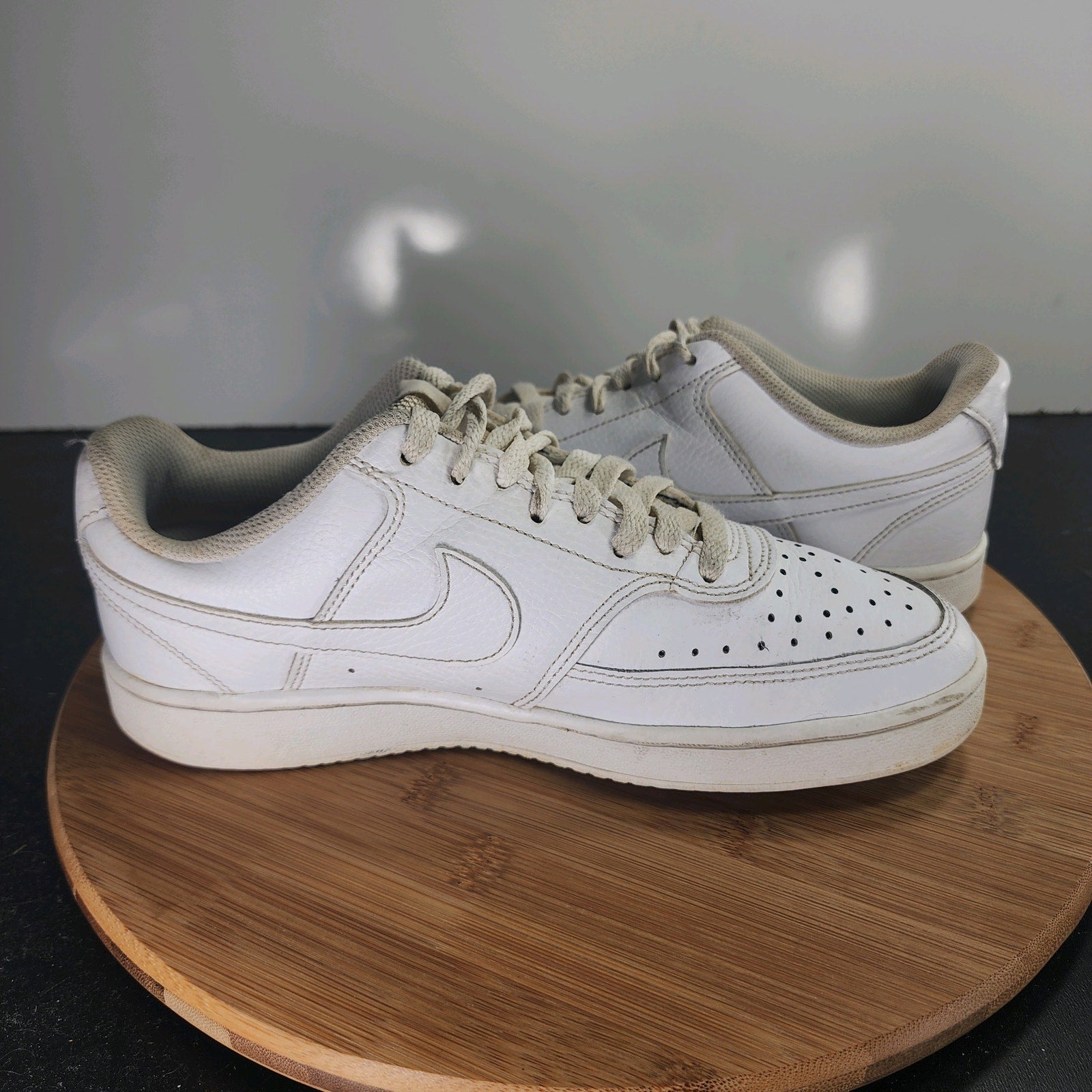 Womens Nike Af1 Air Force 1 Low Sz 8 010109 Triple White Leather Casual Sneakers