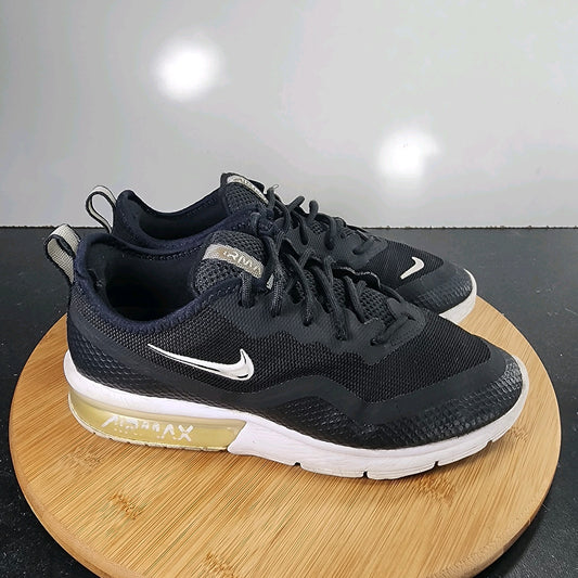 Women's Nike Air Max Sequent Sz 6.5 010203 Black Mesh Running Training Sneakers