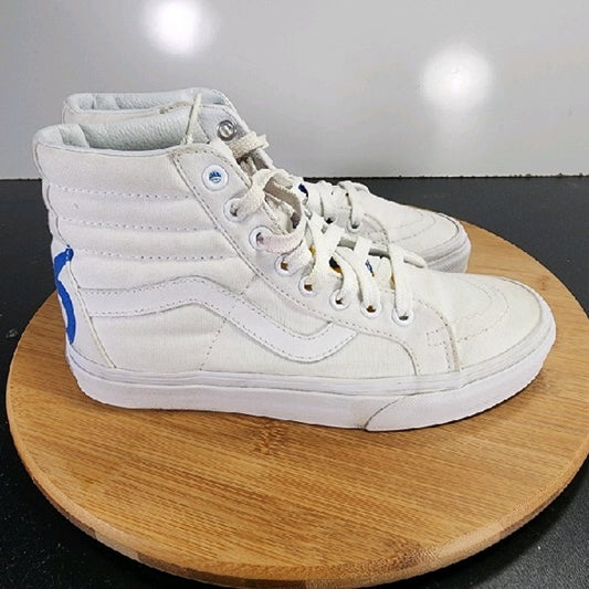 VANS Sk8-High Sz 6.5 Womens 009163 White Blue Skateboarding Sneakers Shoes