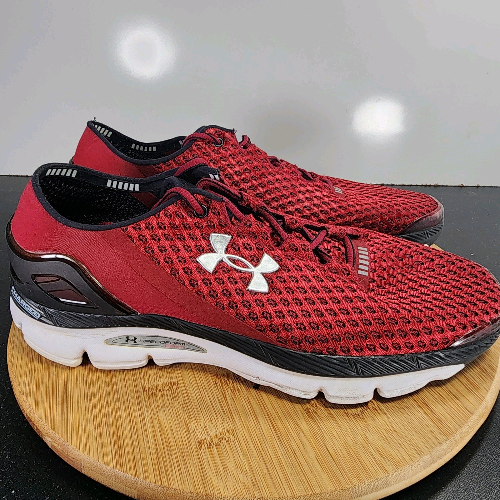 Under Armour Speedform Gemini Low Sz 12 Mens 009367 Red Black Running Sneakers