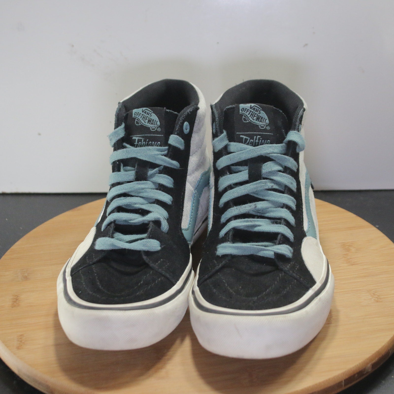 VANS Sk8-Hi Fabiana Delfino 7youth=8.5womens 007921 Black Blue Skating Sneakers