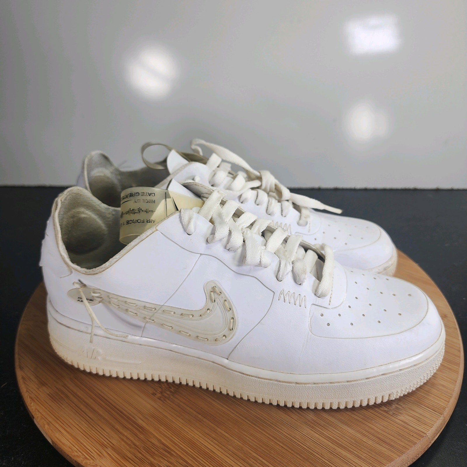 Men's Nike Af1 Air Force 1 Low Sz 8 010050 Triple White Casual Leather Sneakers