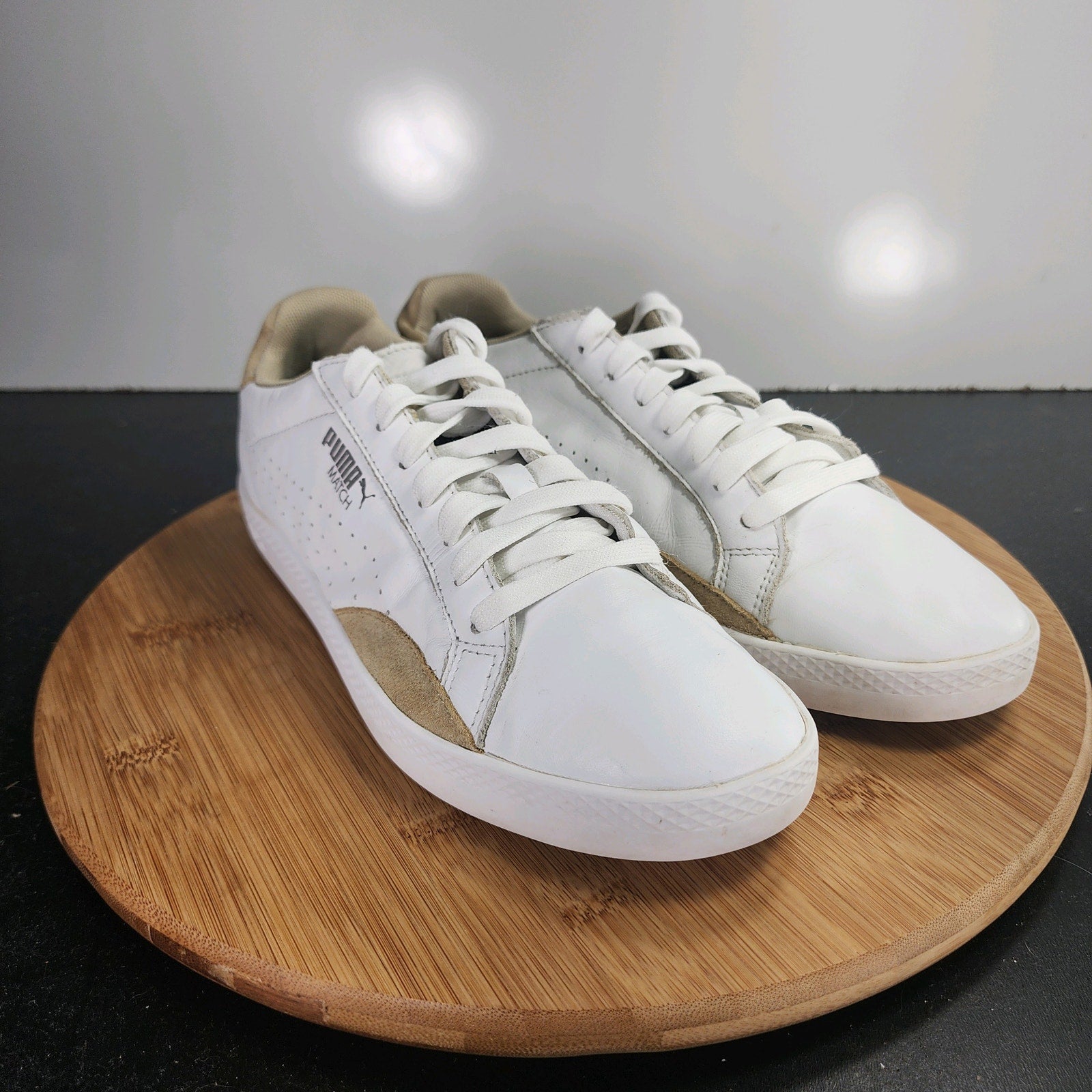 Women's PUMA Match Low Sz 8.5 009956 White Leather Running Casual Sneakers Shoes