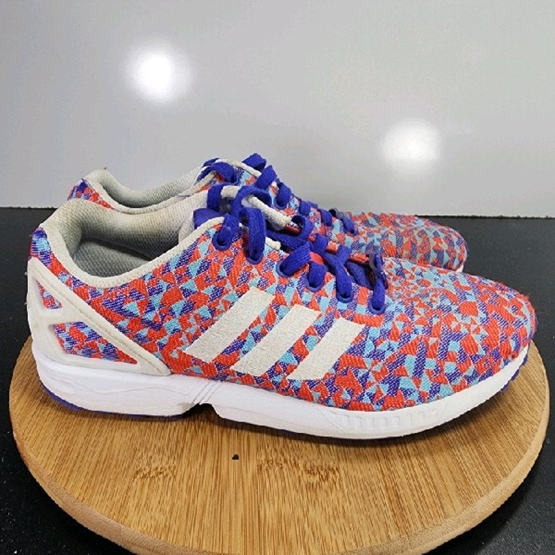 adidas ZX Flux Weave Sz 9Mens 009319 Blue Orange White Running Trainers Sneakers