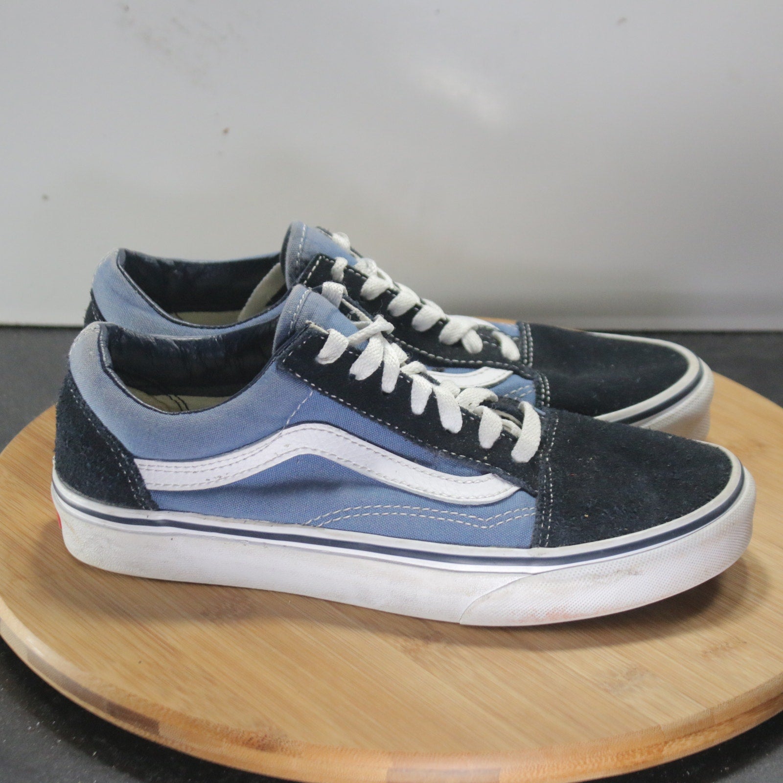 VANS Old Skool Low Size Sz 7.5 Womens 008761 Black Blue White Skating Sneakers