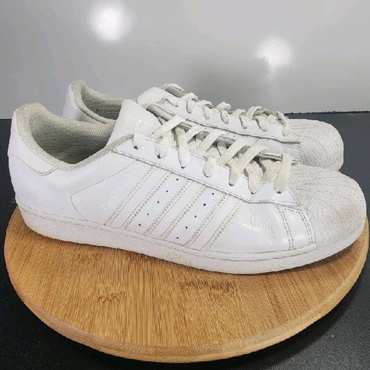 adidas Superstar Low Sz 10.5 Mens 009118 Triple White Running Athletic Sneakers