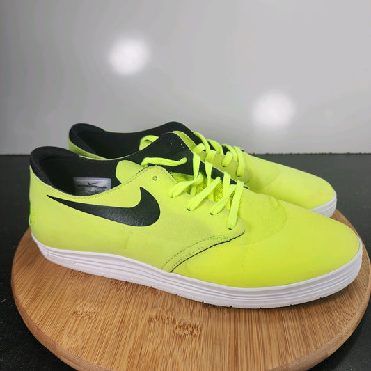 Men's Nike SB Lunarlon Sz 10 010171 Neon Green Leather Running Casual Sneakers