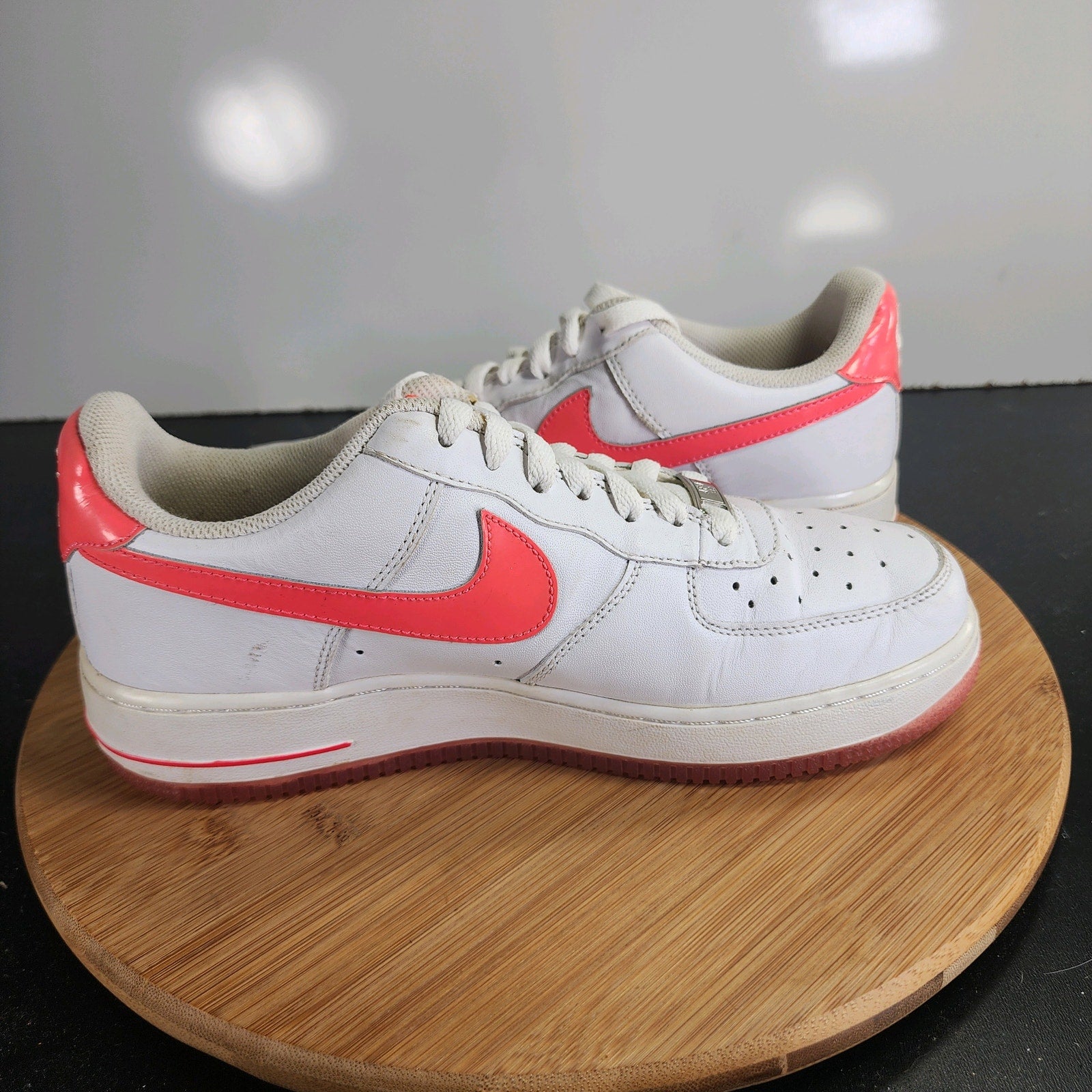 Nike Af1 Air Force 1 Low Sz 8 Womens 009764 White Red Leather Casual Sneakers