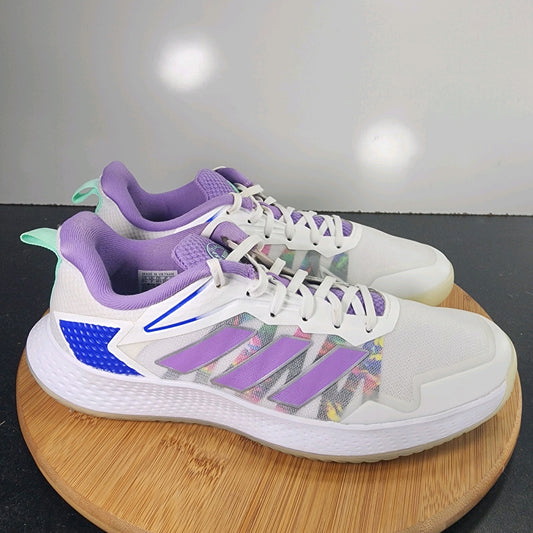 Women's Adidas Defiant Bounce Sz 8.5 010138 White Purple Mesh Tennis Sneakers