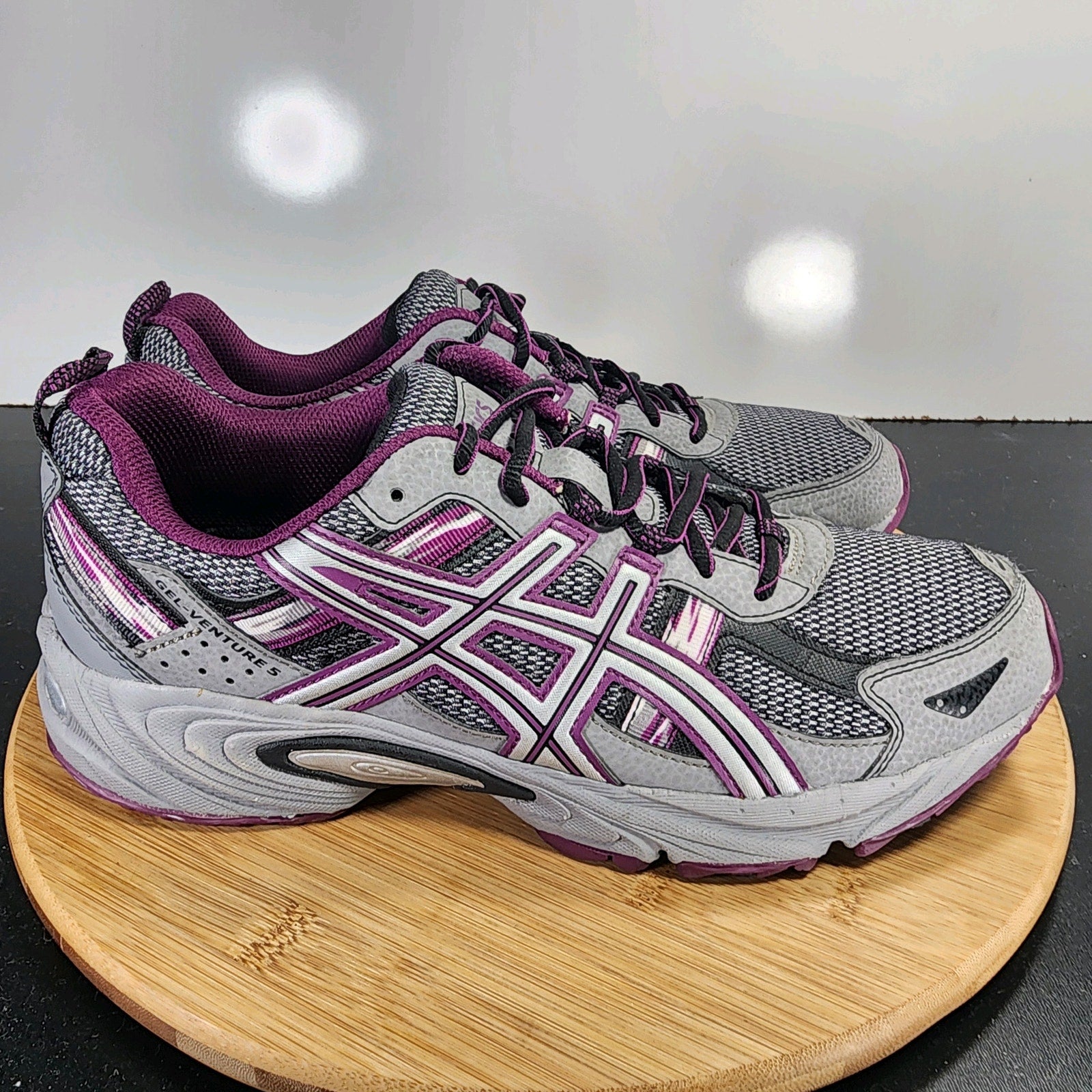 ASICS GEL-Venture 5 Low Sz 10.5 Womens 009291 Purple Gray Running Sneakers Shoes