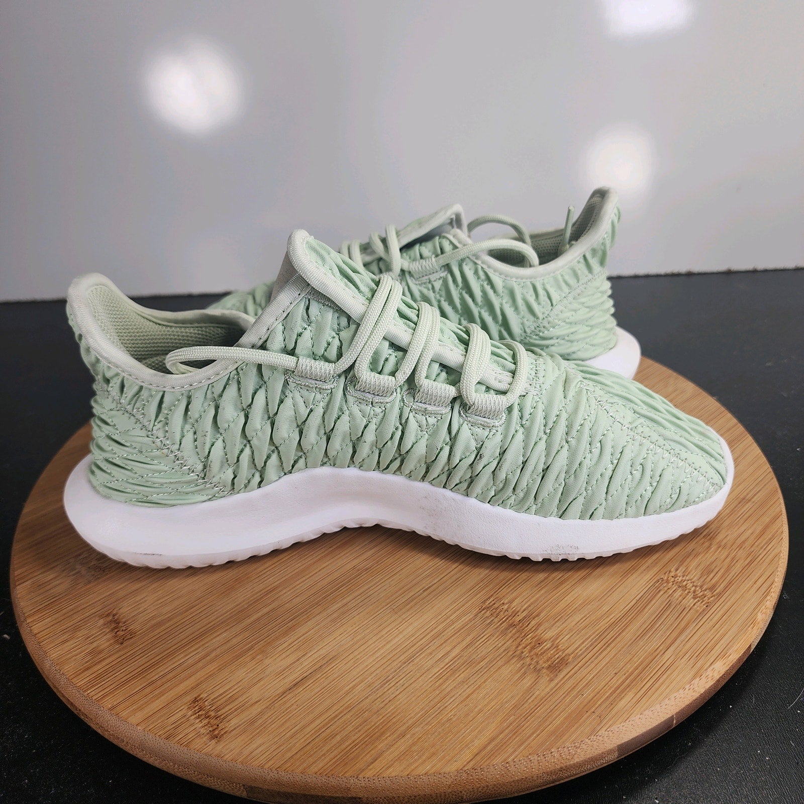 Womens adidas Tubular Shadow Sz 7.5 009821 Green Leather Caual Sneakers Shoes