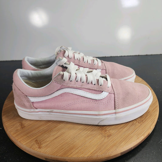 Womens VANS Old Skool Low Sz 9 009830 Pink Canvas Skateboarding Sneakers Shoes