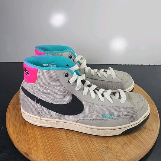 Women's Nike Blazer Mid Sz 7 010159 Grey Black Mesh Basketball Snekaers Shoes