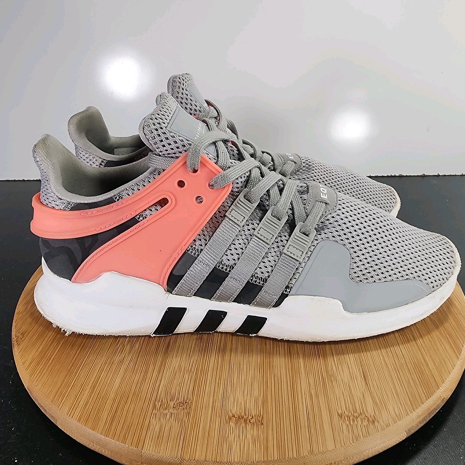 adidas EQT Support ADV Sz 11 Mens 009551 Gray Pink Mesh Running Sneakers Shoes