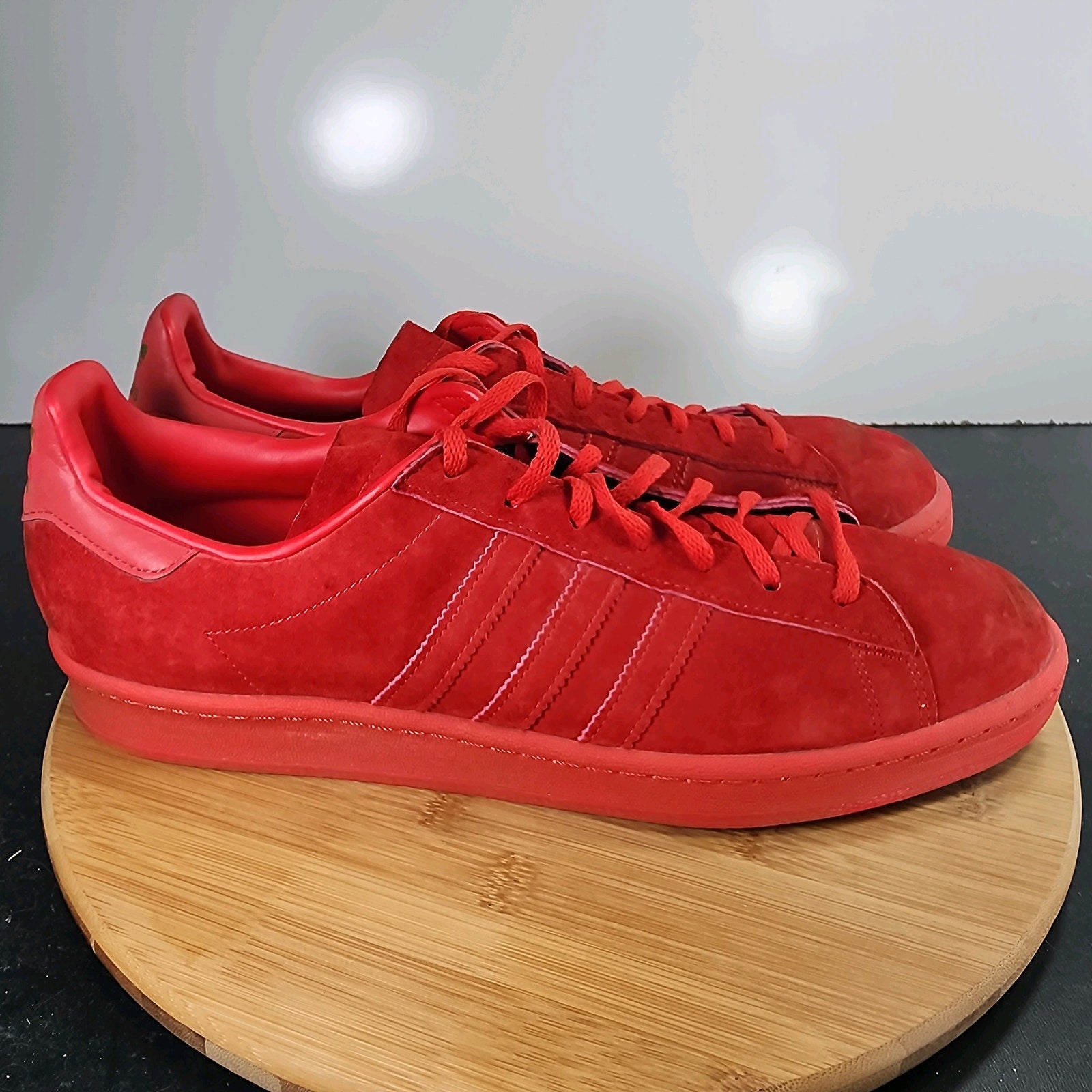 Men's Adidas Campus Low Sz 13 010262 All Red Suede Running Casual Sneakers Shoes